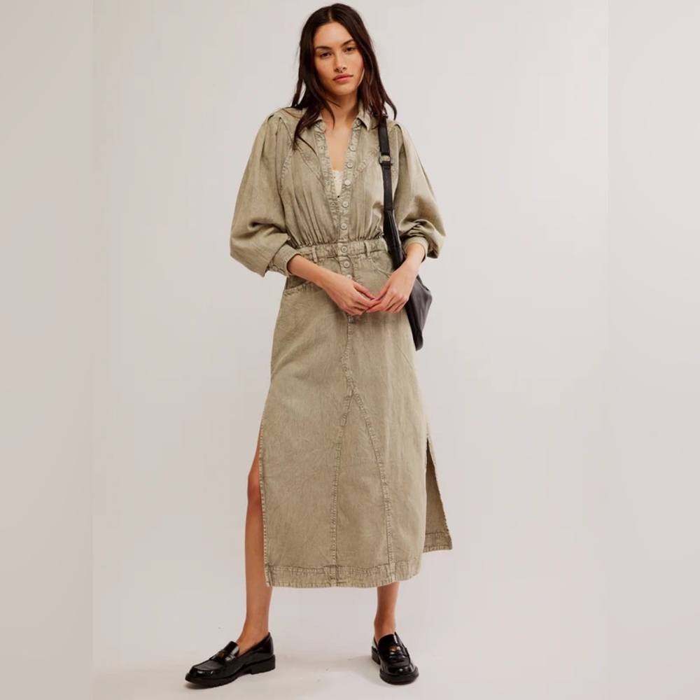 Free People Tan Midi Dress